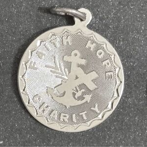 Silver Anchor Charity Pendant Necklace Charm
